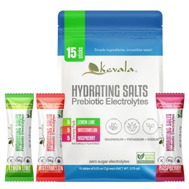 Kevala Electrolitos sin Azcar - con Prebiticos - Electrolitos en Polvo - Sabores Variados - Frambuesa - Lima Limn - Sanda - con Inulina de Agave -... 