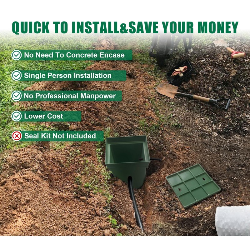 Natotela 16x16x16in Underground Splice Boxes with Fiberglass Solid Cover,In Ground