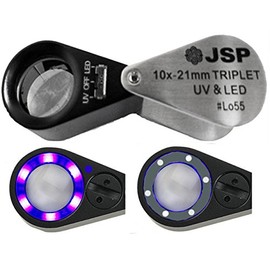 JSP 10X 21mm UV/LED Triplet Loupe - Dual Light (White & UV)