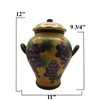ACK Tuscany Grape Hand Painted Ceramic Cookie Jar with Lid