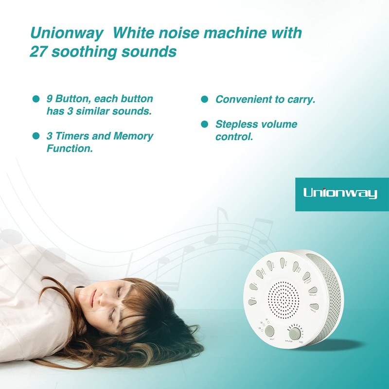Unionway White Noise Machine, Comfortable Sleep Goods, 27 Types of