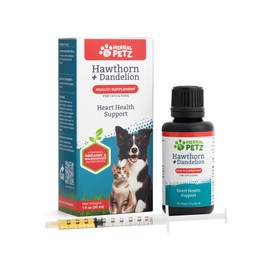 Herbal Petz Hawthorn + Dandelion for Cats & Dogs - Herbal Health Supplement, Circulation, Healthy Heart, Fluid Balance, 1 Fluid Ounce Glass Bottle, Manufactured in The USA