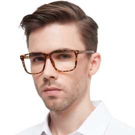 OCCI CHIARI Oversized Readers for Men 3.0 Large Square Mens Reading Glasses 1.0 1.25 1.5 1.75 2.0 2.25 2.5 2.75 3.0 3.5 (Tortoise, 3.00)