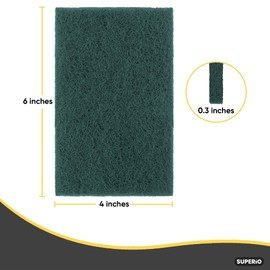 Scouring Pad Non-Scratching Scrubber Non-Scratch Cleaning Scrub Pads Heavy Duty Scouring Pad Reusable Kitchen Scrubbing Pad Pack of 3 Green, by Superio