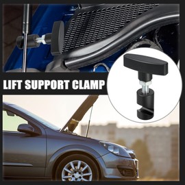 X AUTOHAUX 2pcs Car Hood Lift Support Clamp Lift Rod Clamp Strut Holder Retainer Tool 14mm Aluminum Alloy Black