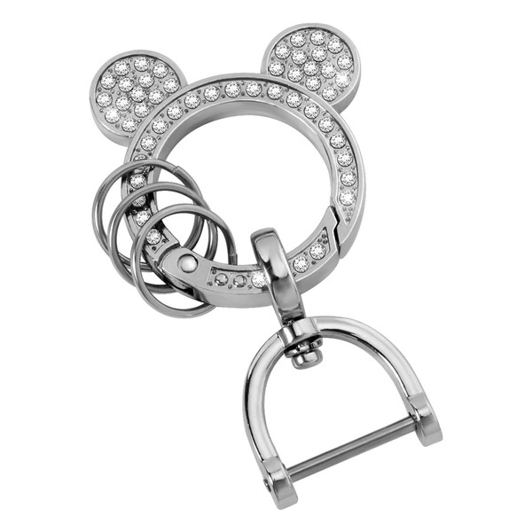 WORCAS Silvery Bling Mouse Keychain for Women Men metal Fashionable
