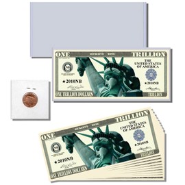 AAC 12pc.One Trillion Dollars Novelty Trillion Dollar Bill Gift Set