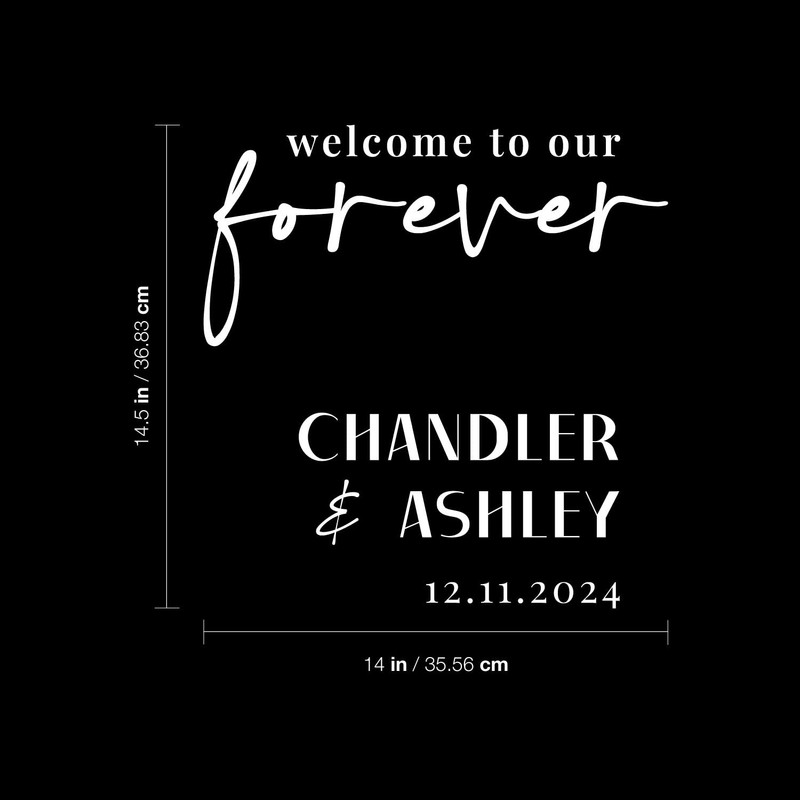 Vinyl Wall Art Decal - Custom Welcome to Our Forever