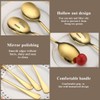 Parthan 8 Pcs Golden Serving Spoons Set, Including 4 Solid