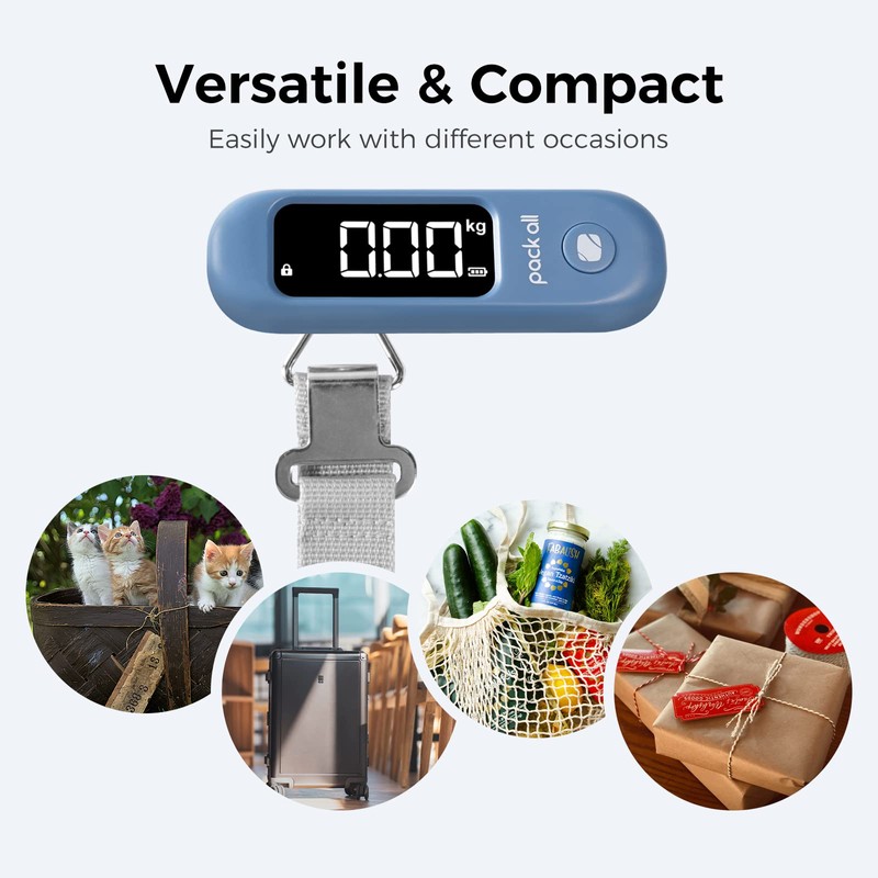 pack all 110 Lbs Luggage Scale, Digital Handheld Baggage Scale,