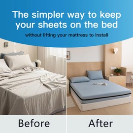 Bed Sheet Holder Straps Reliable Sheet Hold Fitted Sheet Strap for Firm & Tight, Elastic 2 Inch Wide Adjustable Mattress Strap Hold Sheets On Place for Queen & King Size Mattress (Black, 19.7 FT)