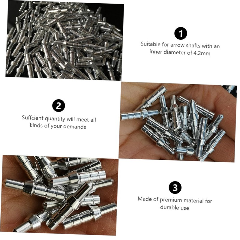 Kisangel 40pcs Nock Tails Accessories 4.2mm Id Silver Aluminum Seat