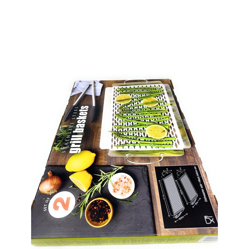 Linkfair Stainless Steel Grill Baskets, 2 Piece