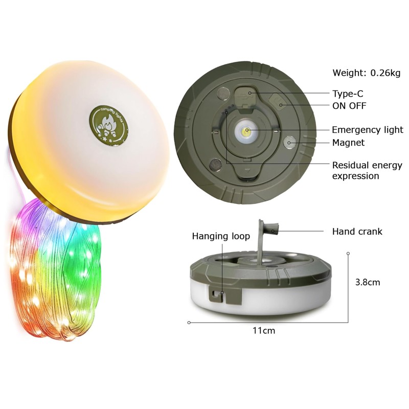Camping String Lights,Camping Essentials Gear 32.8FT Lamp Lights Waterproof, 4