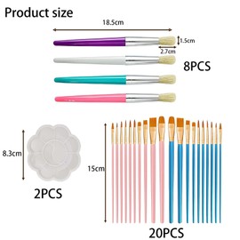 30 PCS Paint Brushes Art Paintbrushes Paint Brush Set for Art Artist Brushes Paintbrush Set with 2 Paint Palettes, for Beginners, for Watercolor Oil Decorations Models Figurines