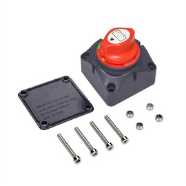 Slocable Battery Disconnect Switch 12-48v 1-2-Both-Off Waterproof Heavy Double Battery Master Cut Shut Off Isolator Switch for Car Vehicle RV and Marine Boat (On-Off for high Current)