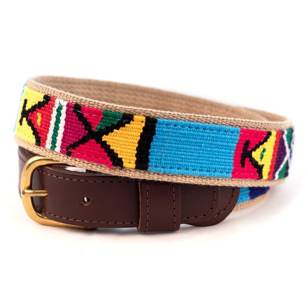 A Tail We Could Wag Cotton & Leather Belt, Handmade