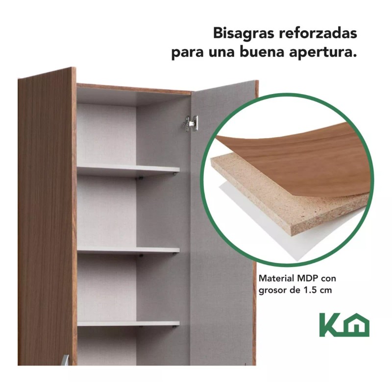 Kingsman Ropero De 2 Puertas Color Marrón De Mdp Con