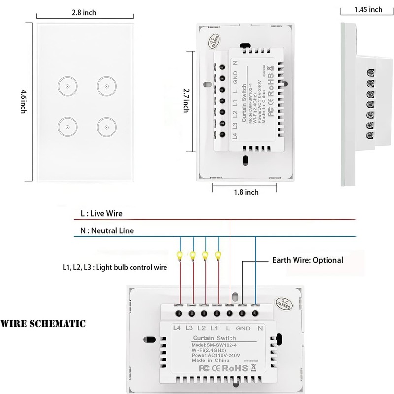 ZigBee Smart Lichtschalter, Sprachsteuerung funktioniert mit Alexa und Google Home,
