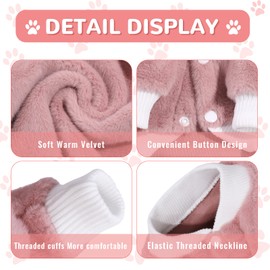 Demigreat Pet Dog Clothes - Winter Warm Plush Small Dog Sweater Coats with Button - Cold Weather Soft Puppy Clothes for Small Dogs Cats Boy or Girl