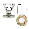 (6 Pack) Dummy Diamond Round Brilliant Crystal Door Knobs Satin