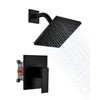 Fekivasy Matte Black Shower Faucet Set - 6 Inch Black