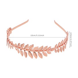 Vintage Roman Goddess Gold Silver Rose Gold Antique Cyan Leaf Bridal Crown for Party Prom Wedding, Metal