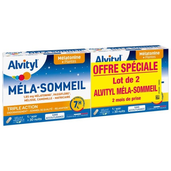 Alvityl Méla-Sommeil Triple Action Gélules, 60 capsules