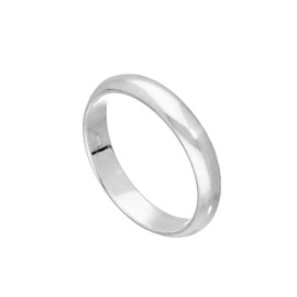 Sterling Silver 4mm D Shaped Wedding Band Ring Size Z+2 (Available I - Z+6)