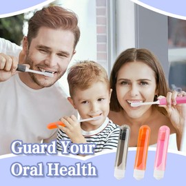 Travel Toothbrush 3Pcs Travel Toothbrush Set Mini Toothbrushes Soft Portable Toothbrushes Travels with Tooth Brush Cover Small Folding Toothbrush Individually Wrapped for Travels Black Orange Pink