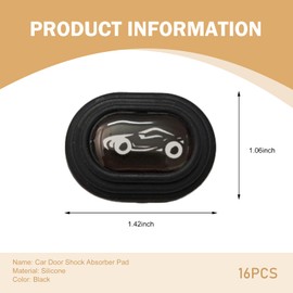 Downhill 16 PCS Car Shock Absorbing Cushions, Anti-Collision Silicone Door Protection Shock Absorber, Self-Adhesive Bumper Protection Stickers, Universal Automotive Exterior Accessories (Black+White)