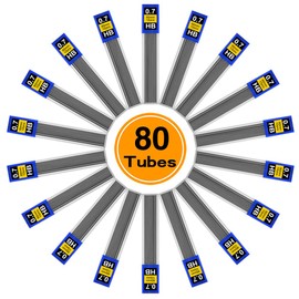 Coopay 960 Pieces Lead Refills 0.7 mm HB Break Resistant Mechanical Pencil Refills, 12 Pack Per Tube, 80 Tubes(0.7 mm)