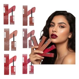 Set 6 Labiales Líquidos Color Cobertura Total Tonos Intensos                                                                                          