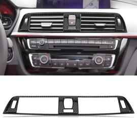 Console Air Vent Cover Trim,KIMISS Carbon Fiber Console Air Conditioning Cover Trim for 3 Series F30 2013-2018