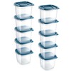 EFISH 10 pieces rectangular plastic portion box sets with lids.