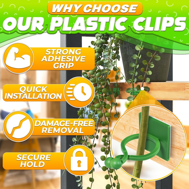 Plant Wall Clips for Climbing Plants 110 Pcs - Pothos