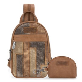 Montana West x Wrangler 2Pcs Mini Sling Backpack Sets for Women Convertible Womens Backpack with Coin Purse