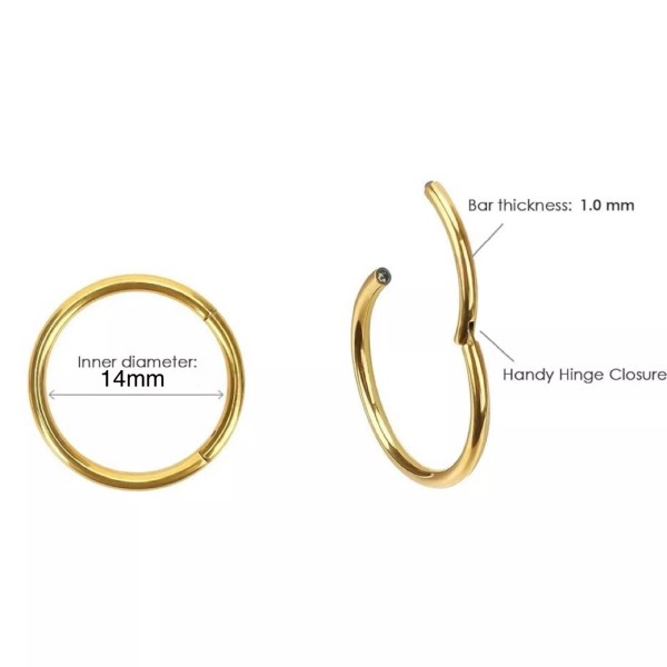 Unbranded 1X CERTIFIED 14K Yellow Gold Solid Gold 14mm 18g