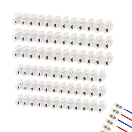 6 Pcs Electrical Connector Blocks 3A 15A 12 Way Dual Row Strips Translucent Wire Terminals for Lamps Household Appliances