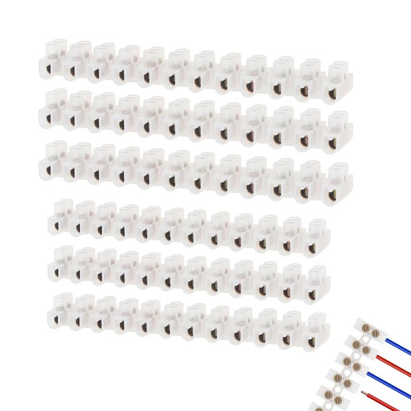 6 Pcs Electrical Connector Blocks 3A 15A 12 Way Dual