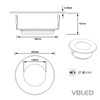 VBLED LED Mini Recessed Floor Light, Bathroom Recessed Light, Stainless