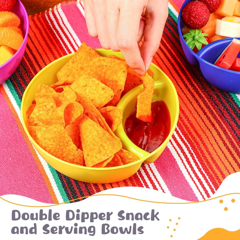 Weewooday Snack and Dip Bowls, Chips Serving Bowls Anti Soggy