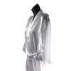 Womens Short Kimono Solid Satin Lounge Robe (3XL/4XL, White w