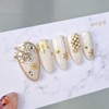 Crystal Snow Crystal Handmade Nail Tips - Long Oval /