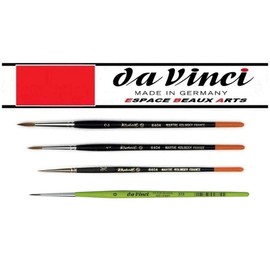 Brush Raphael Series 8404, Kolinsky, Red, Brush 3/0, 1, 2 (Raphael France) and Da Vinci 373 - ESPACE BEAUX ARTS
