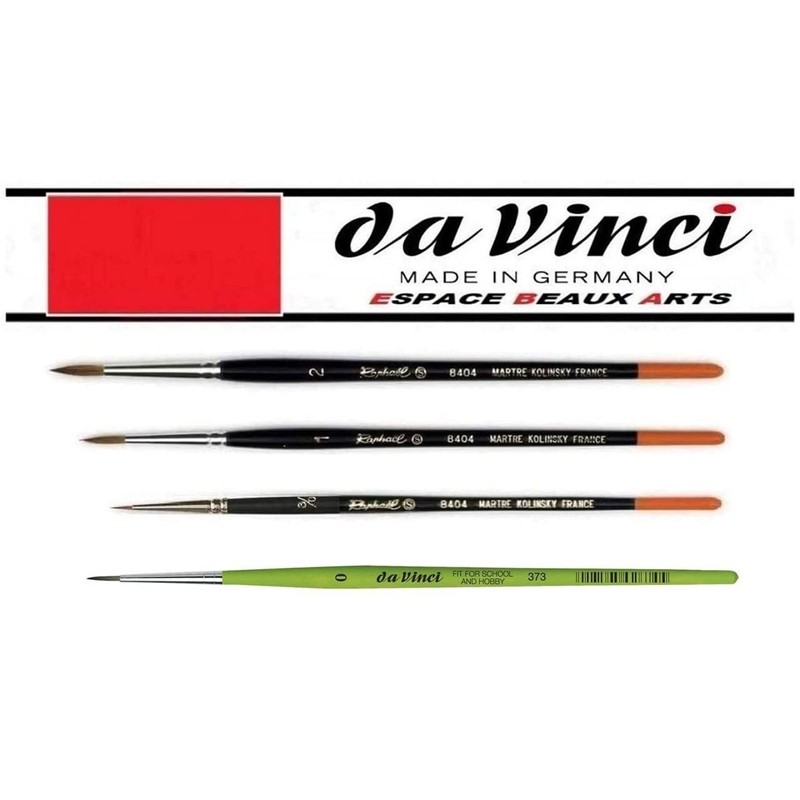 Brush Raphael Series 8404, Kolinsky, Red, Brush 3/0, 1, 2