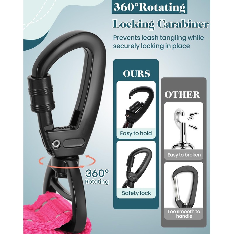 2025 Upgraded 6-8 FT Heavy Duty Dog Leash for Medium
