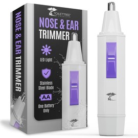 ToiletTree Products Nose Hair Trimmer for Women with LED Light - with Stainless Steel Blades, Water Resistance - Ear Nasal Hair Cutter/Removal