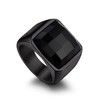 Bandmax Mens Black Rings Stainless Steel 15MM Black Onyx Ring
