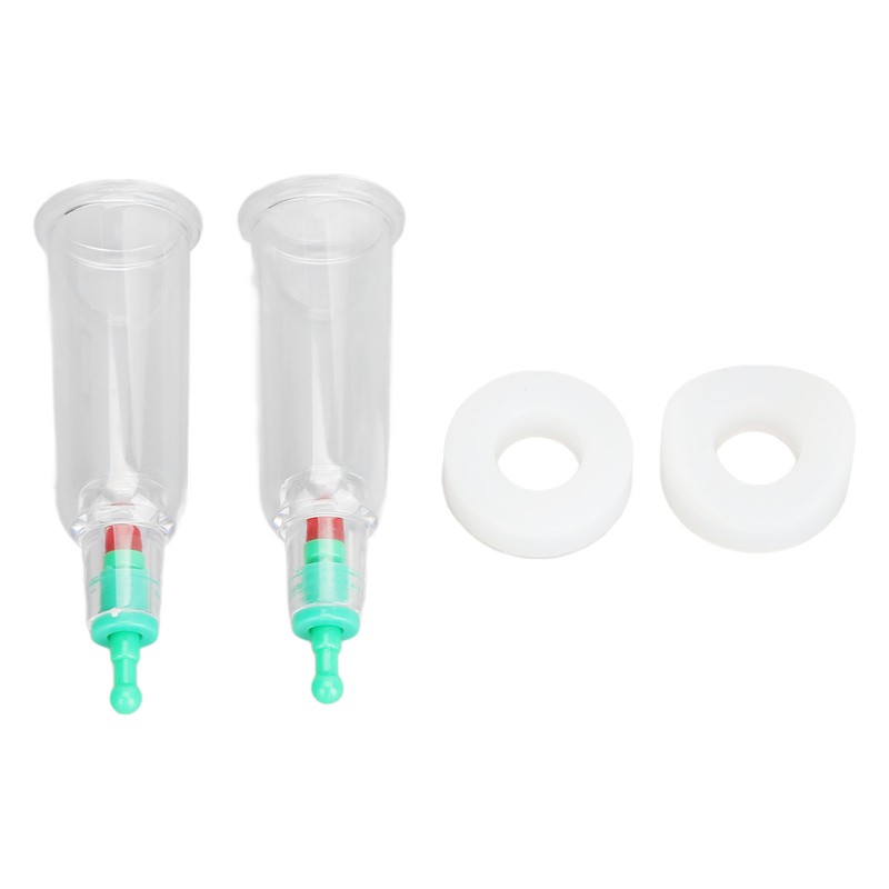 2pcs Finger Cupping Therapy Cups with Silicone Flat Elbow Rings